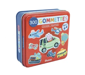 300 GOMMETTES TRANSPORTS BABY ADESIVI IN LATTA - MEZZI DI TRASPORTO