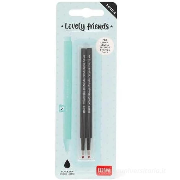 2 REFILL PENNA GEL L. FRIENDS BLACK LOVELY FRIENDS REFILL SET