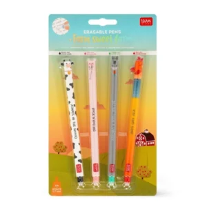 SET DI 4 PENNE GEL CANCELLABILI FARM SWEET FARM - ERASABLE PEN SET