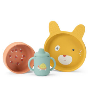 SET PRANZETTO SILICONE TROIS PETITS LAPINS