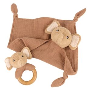 ELEPHANT OLLIE DOUDOU   RATTLE GIFT PACK