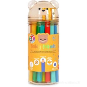 SET DI 24 MATITE COLORATE CON TEMPERINO TEDDY FRIENDS