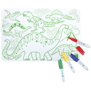 MINI TAPPETO SILICONE DINO CON 4 PENNARELLI