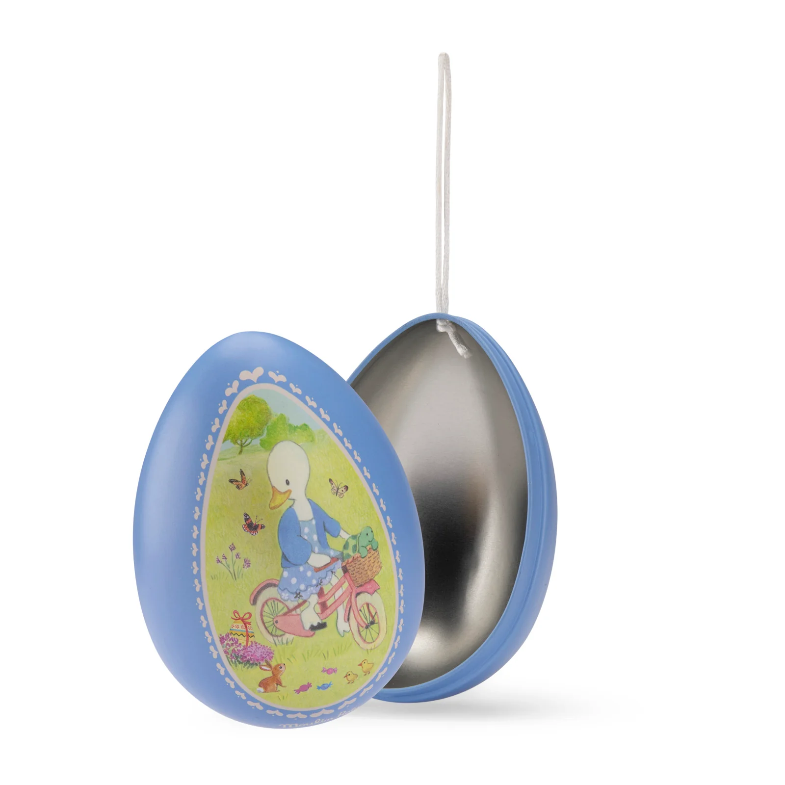 UOVO BLU METALLO 13.5x9.5CM LA GRANDE FAMILLE