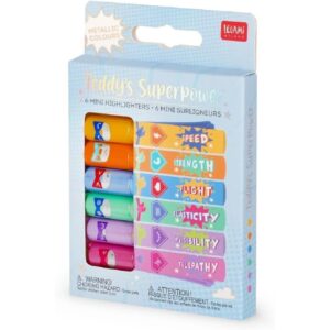 SET 6 MINI EVIDENZ - METALLIC COLOURS TEDDY'S SUPERPOWER
