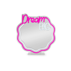 SPECCHIO CON LUCE LED EFFETTO NEON DREAM BIG - IT'S A SING