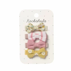 SET 4 MINI MOLLETTE FIOCCHI FIORI PETAL MINI BOW CLIP SET