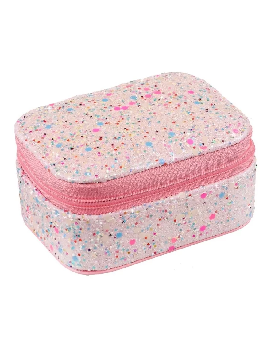 PORTA GIOIE LUSTRINI MULTICOLORI RAINBOW GLITTER MINI JEWELLERY BOX