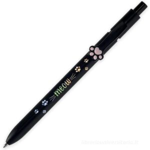 PENNA A SFERA NERA A TEMA GATTINO MEOW