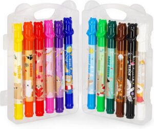 SET DI 12 PASTELLI A CERA A ROTAZIONE - TEDDY BEAR
